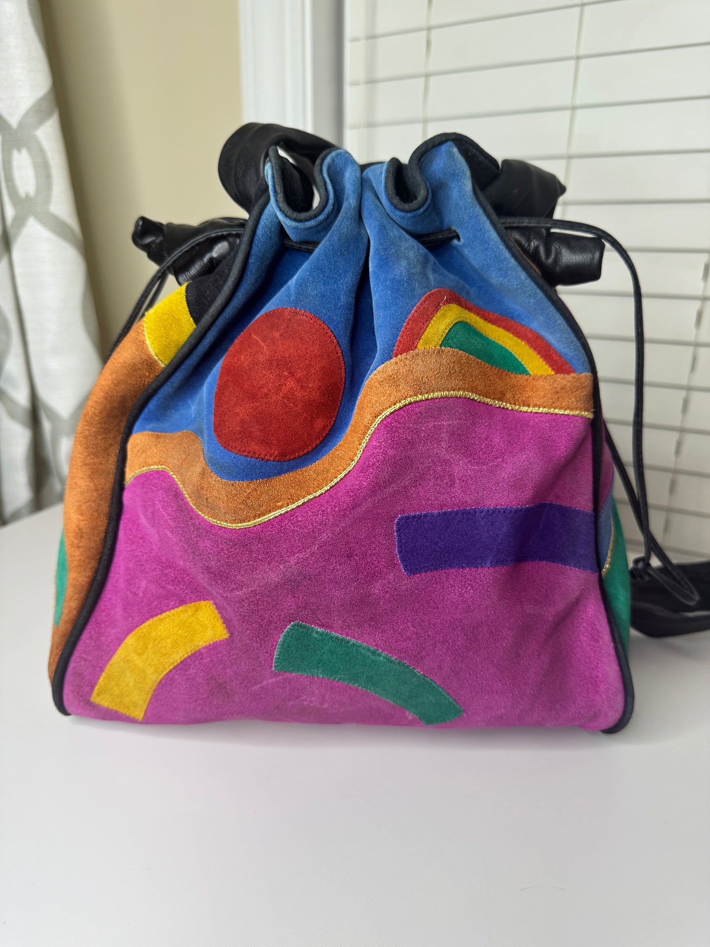 AVANTE 1980s Genuine Leather/Velour Purse