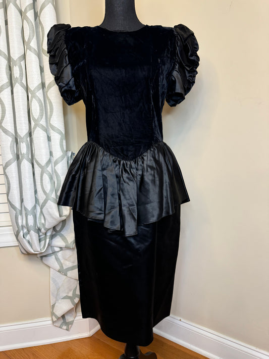 Vtg Calhoun Velour Evening Dress