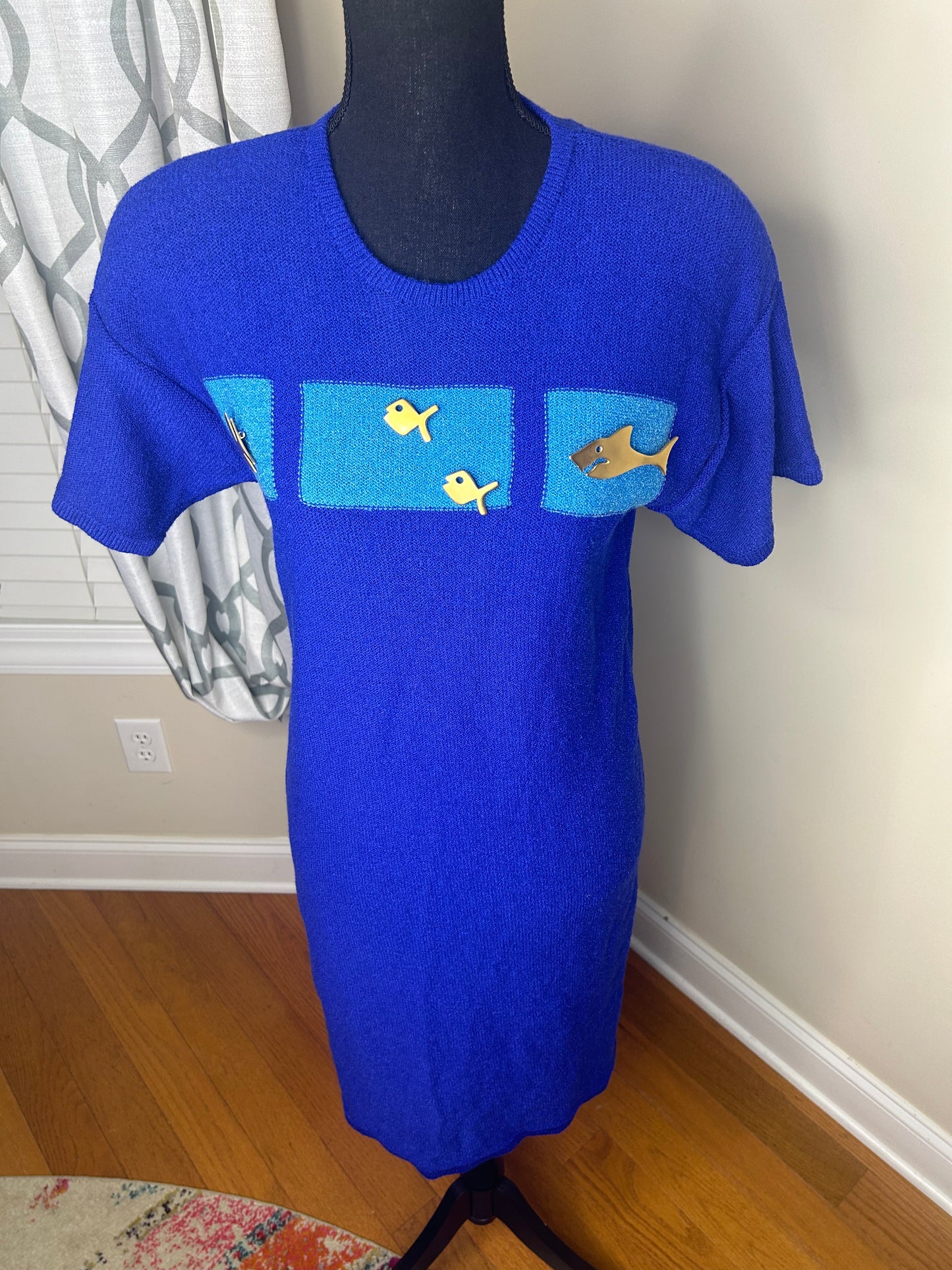 1980s-1990s Steve Fabricant "Shark Attack" Vintage Sweater Dress