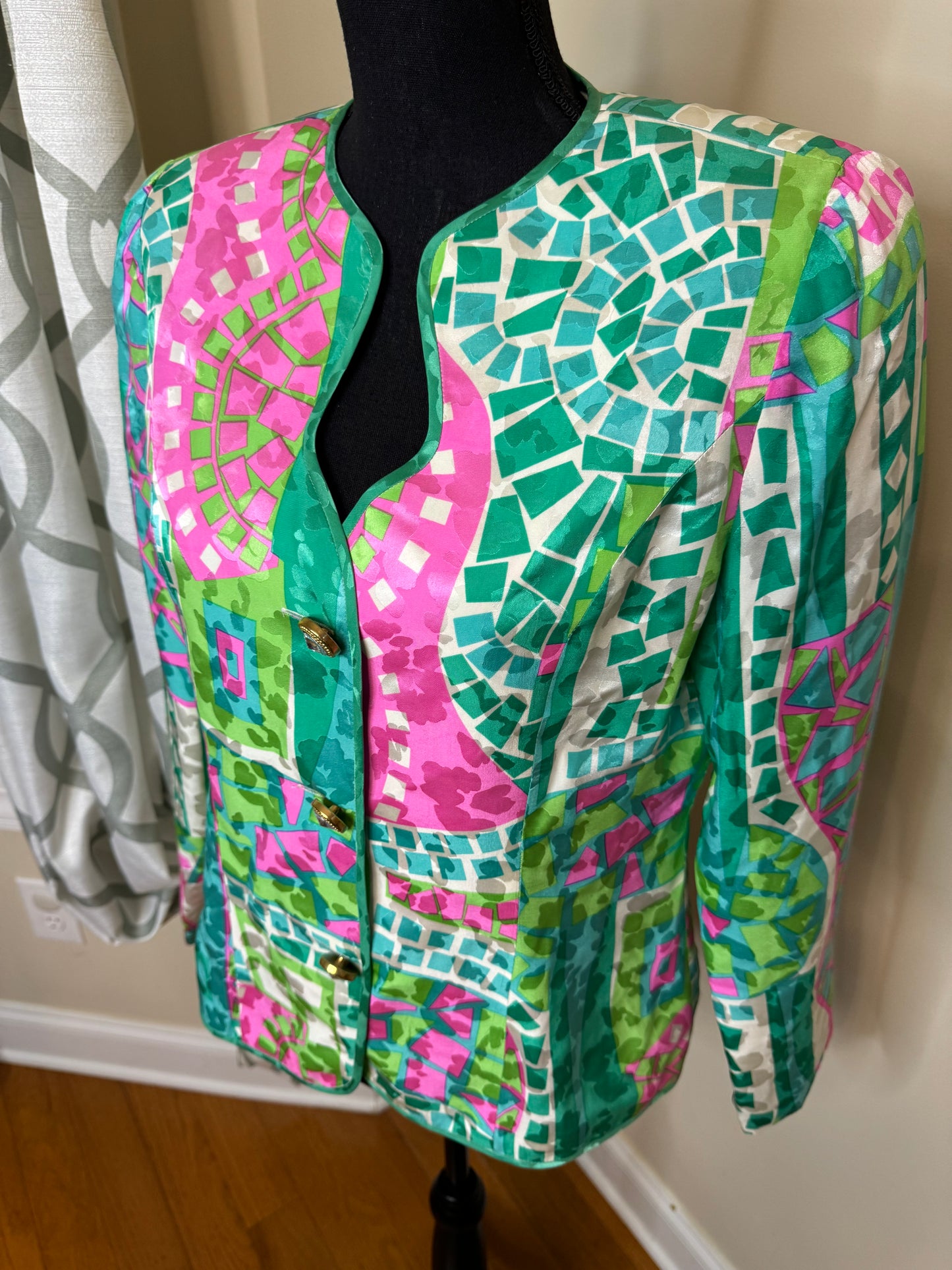 Vintage Anne Crimmins for Umi Collections Abstract Print Blazer