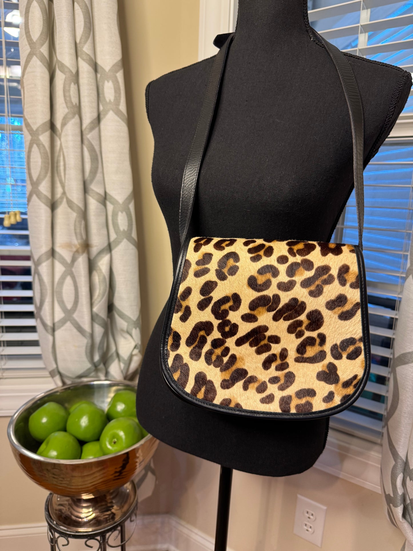 Zippi Leather Adjustble Handbag with Mohair