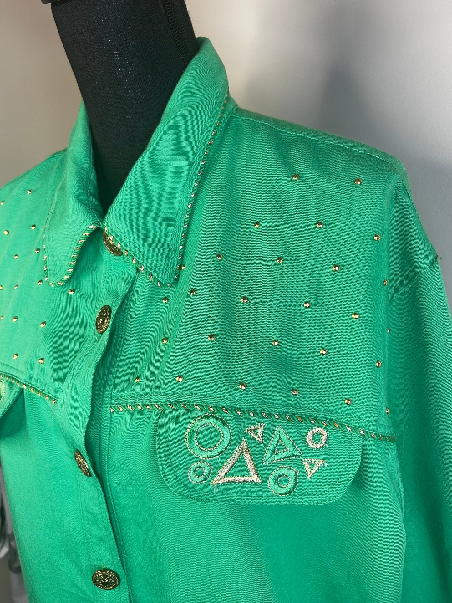 City Green Embroidered Jacket
