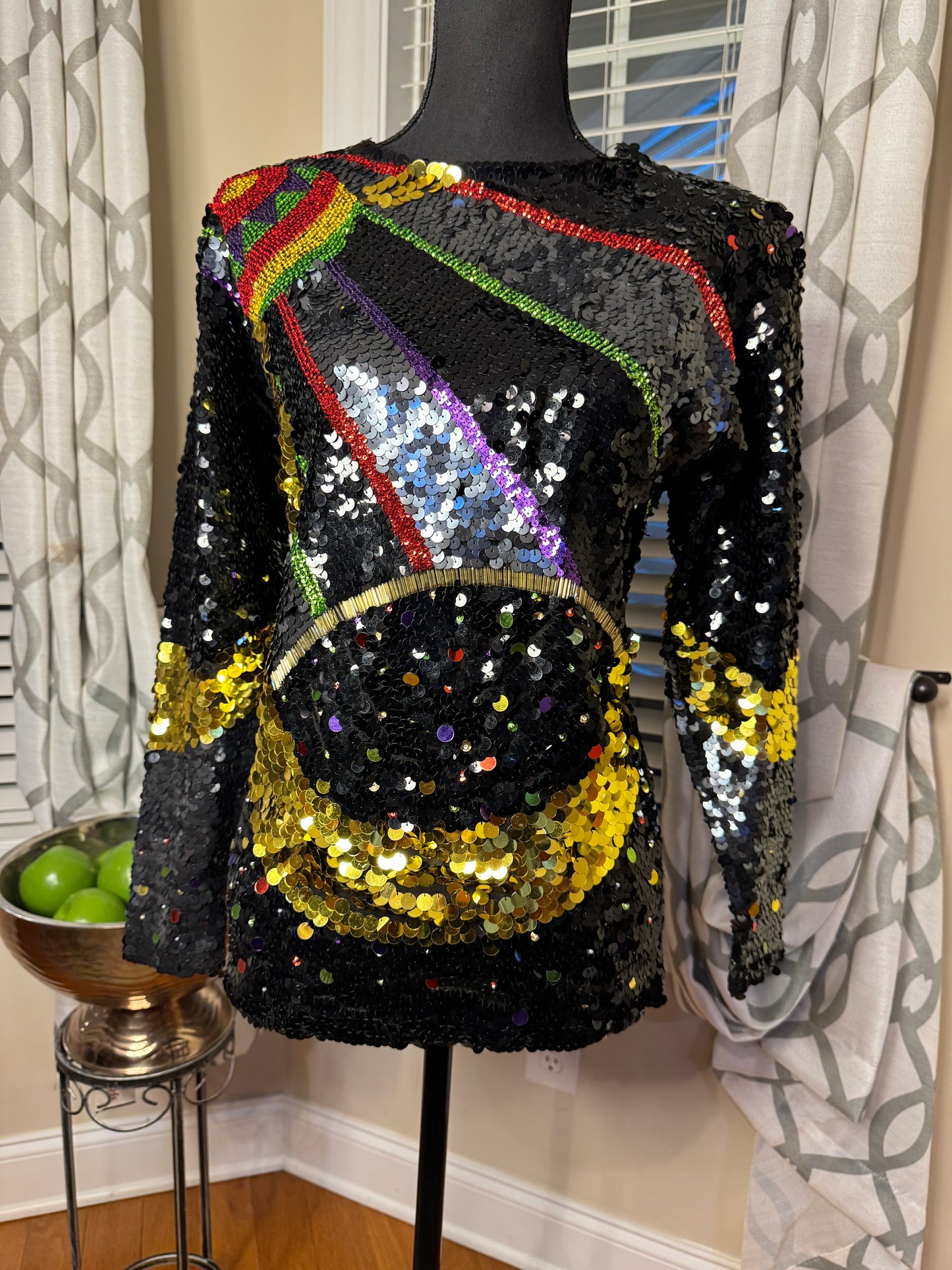 Vtg Cedars Sequin Top