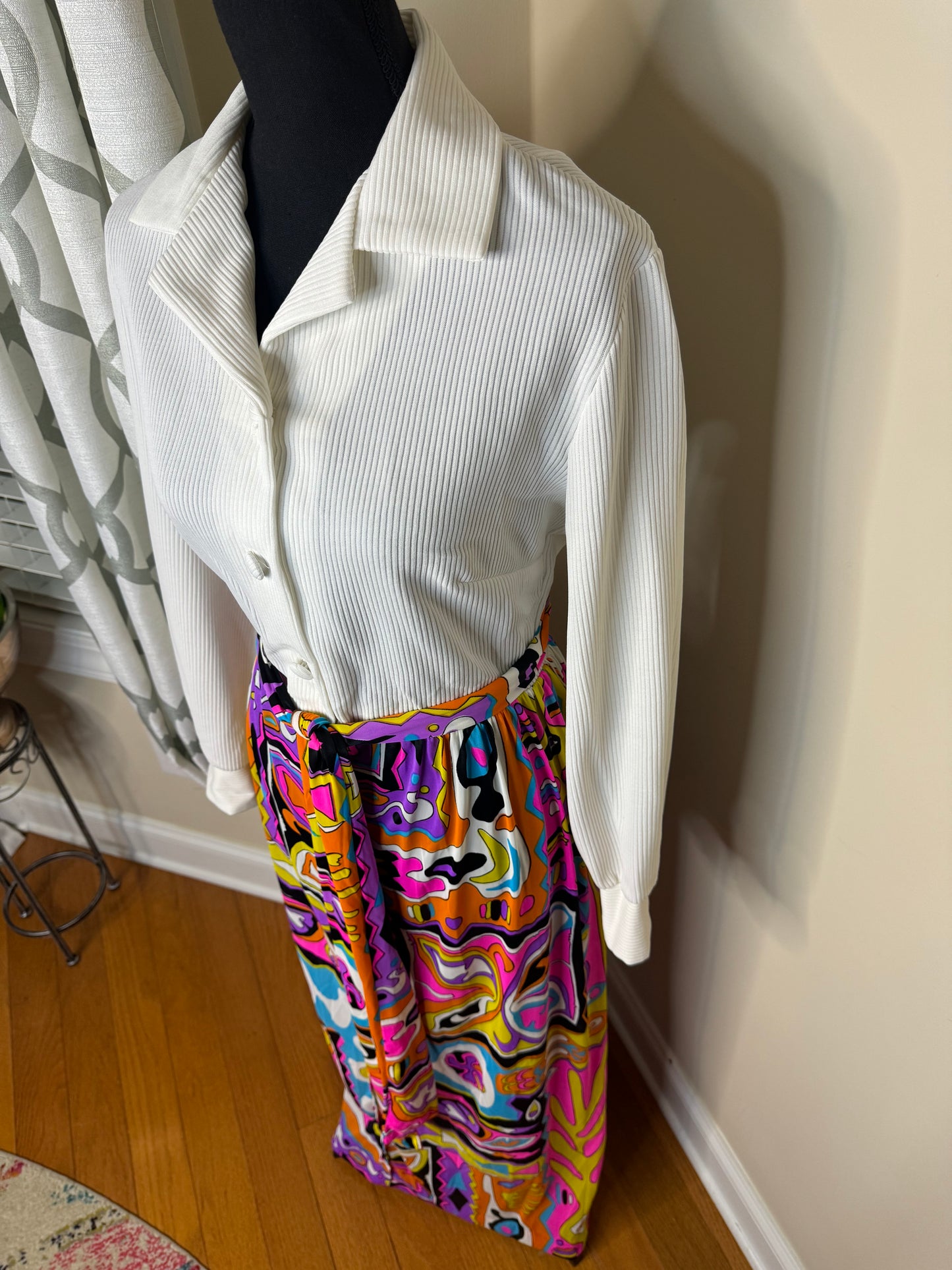 Penney's Loungewear Vintage 1970's Psychedelic Maxi Dress