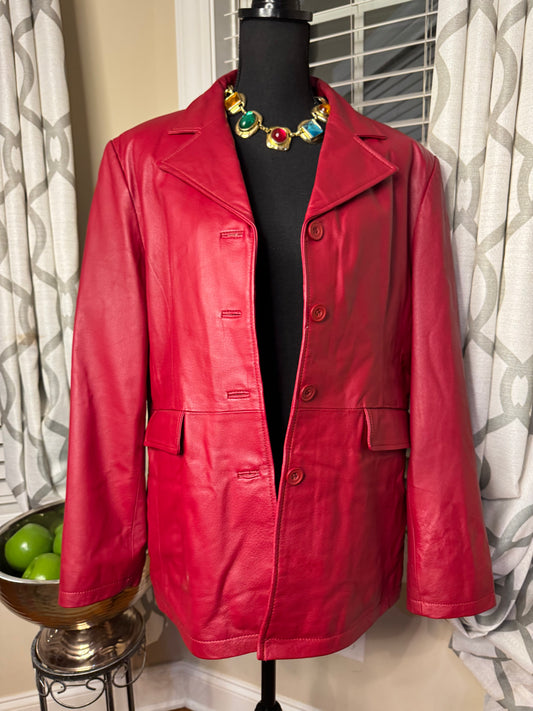 Vtg Leather Blazer NWT