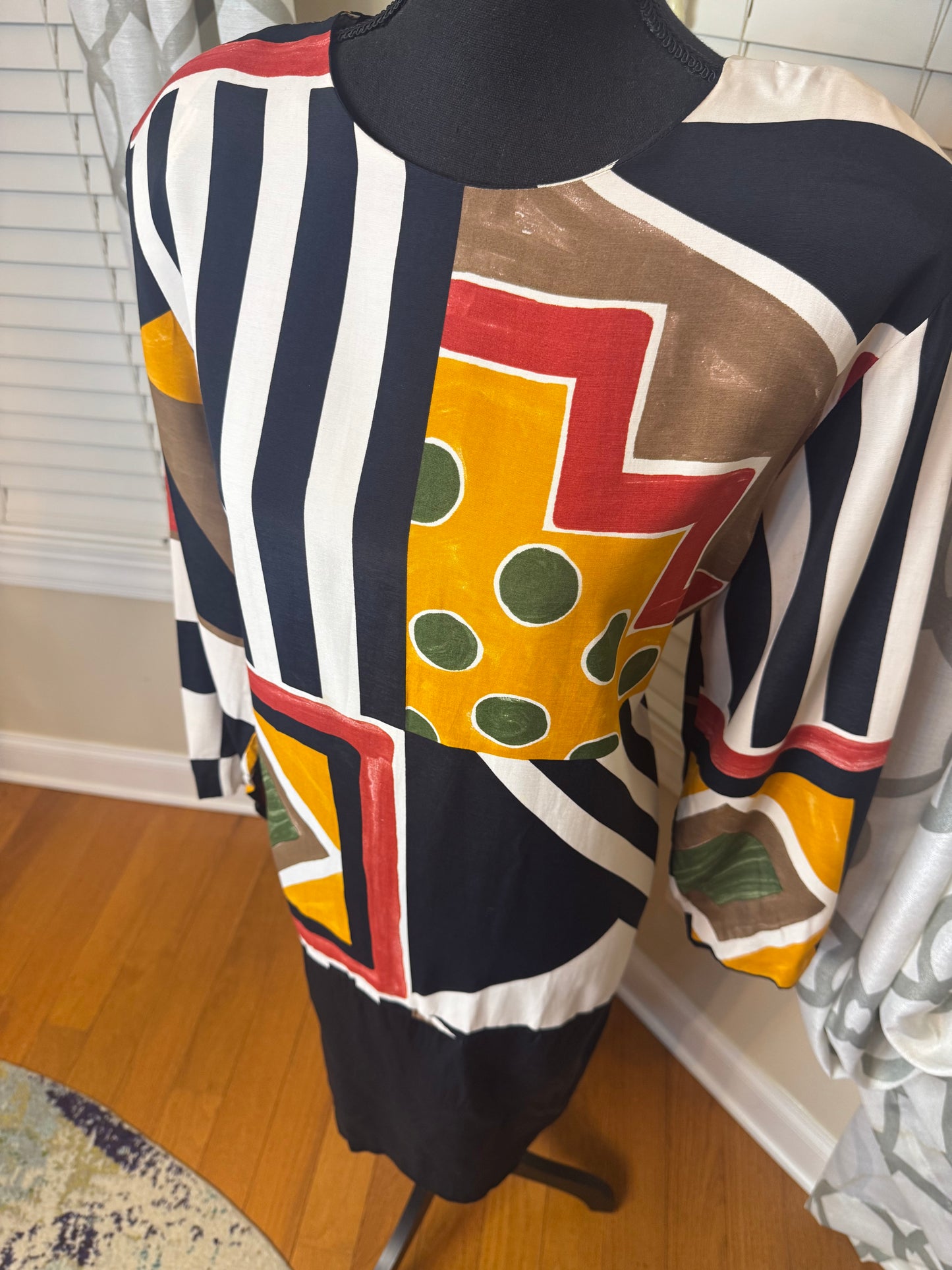 Abstract Print Vintage Dress