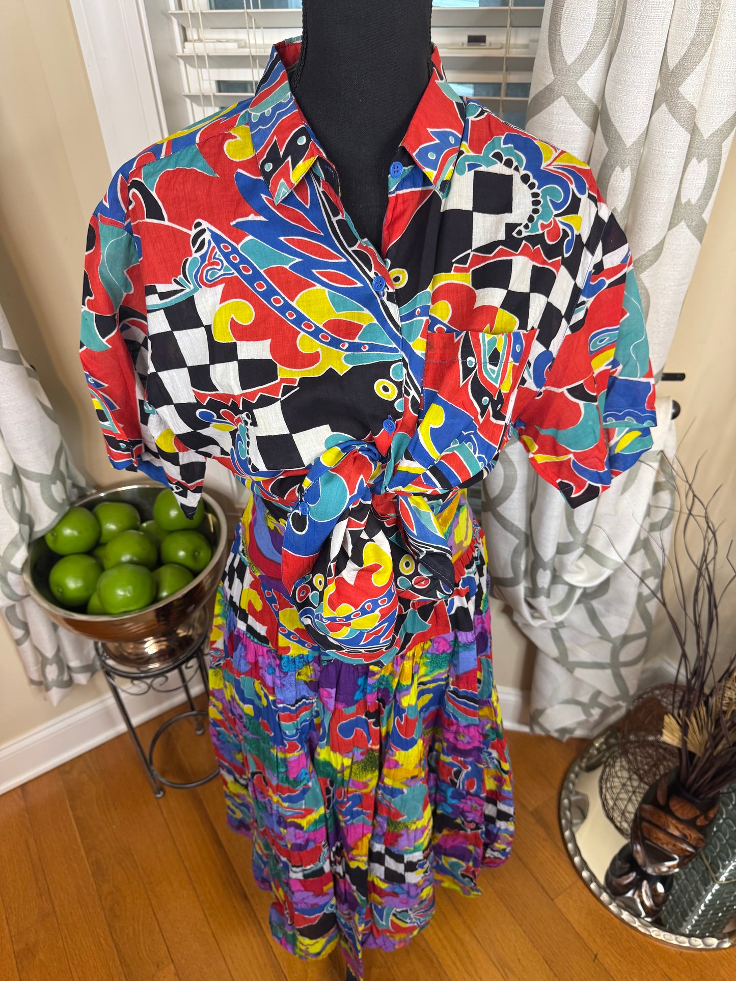 Abstract 2-Piece Skirt Set