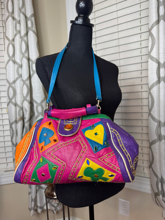 Tiffany Rose Vintage Colorblock and Bejeweled Purse