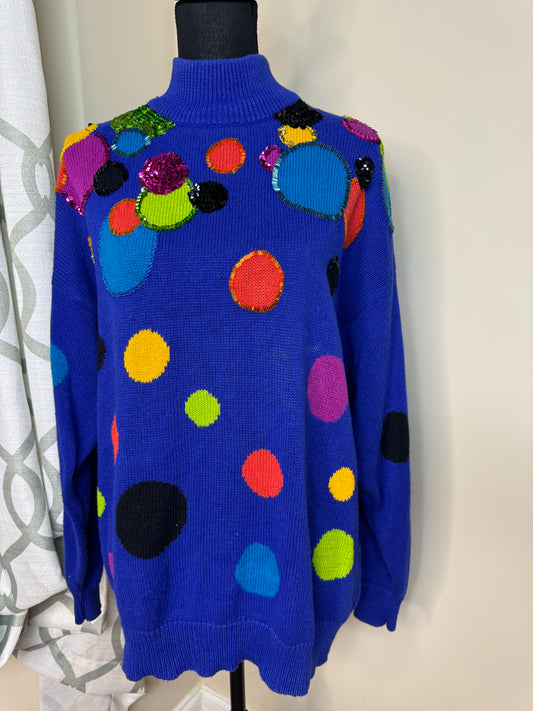 IB Diffusion Women's Vintage Rib Knit Sequin Embellished Sweater