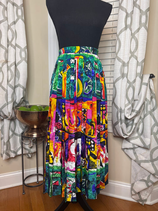 Vintage Abstract Print Skirt