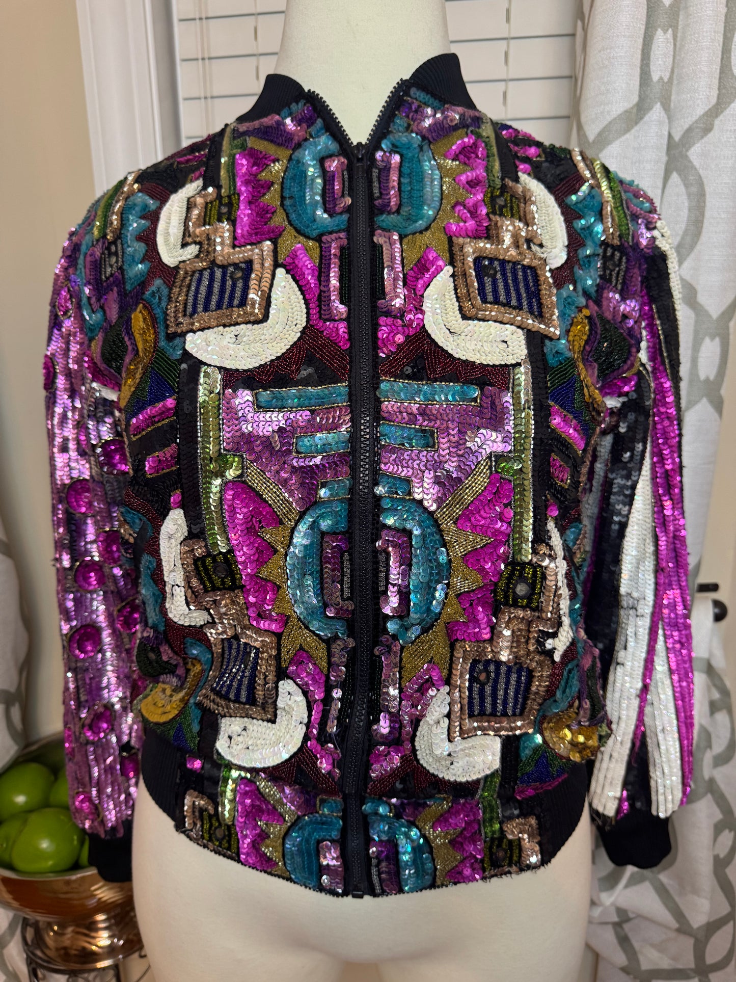 Rare Vintage Jewel Tone Bomber Jacket
