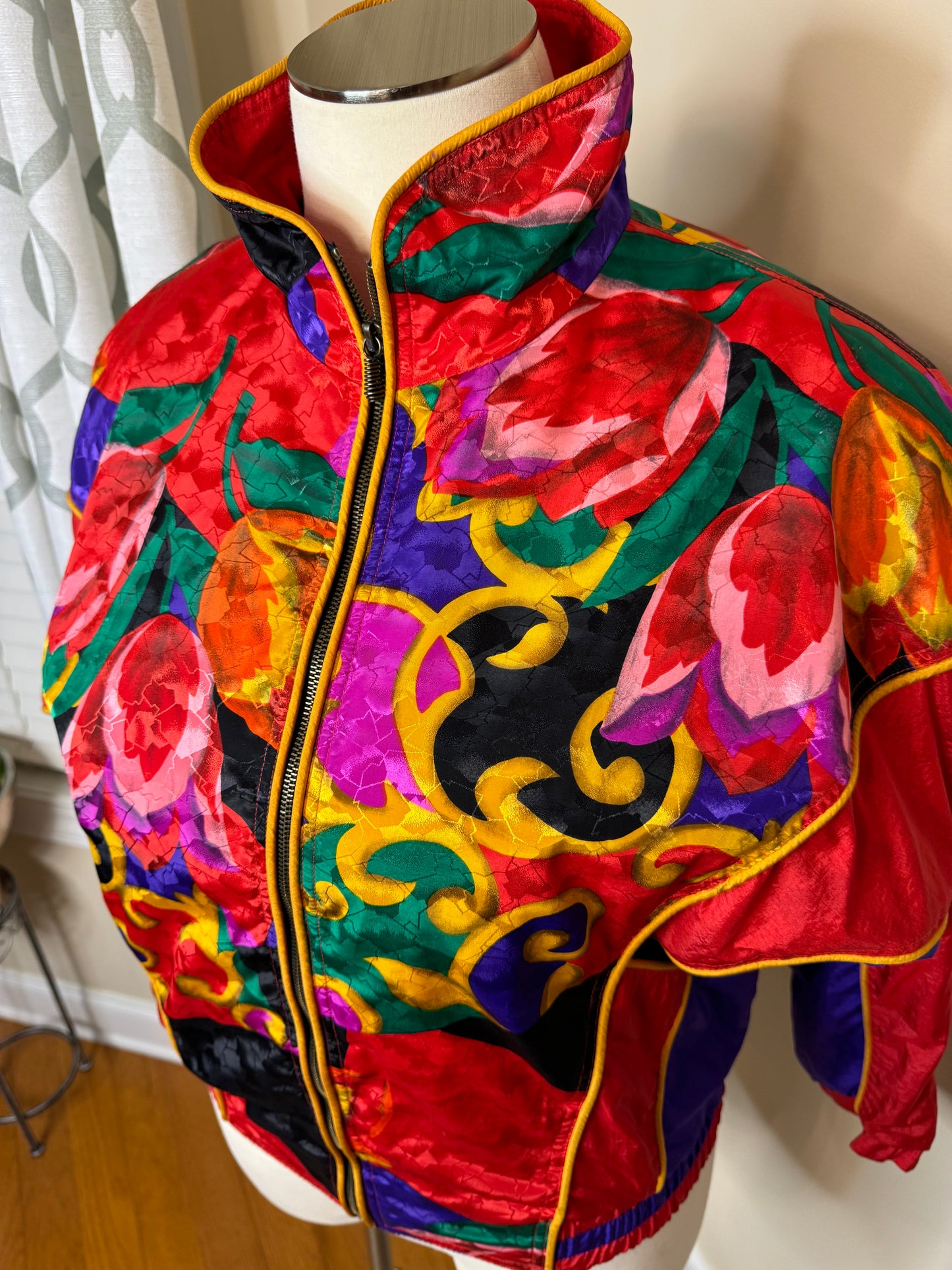 Vintage Abstract Print East West Bomber