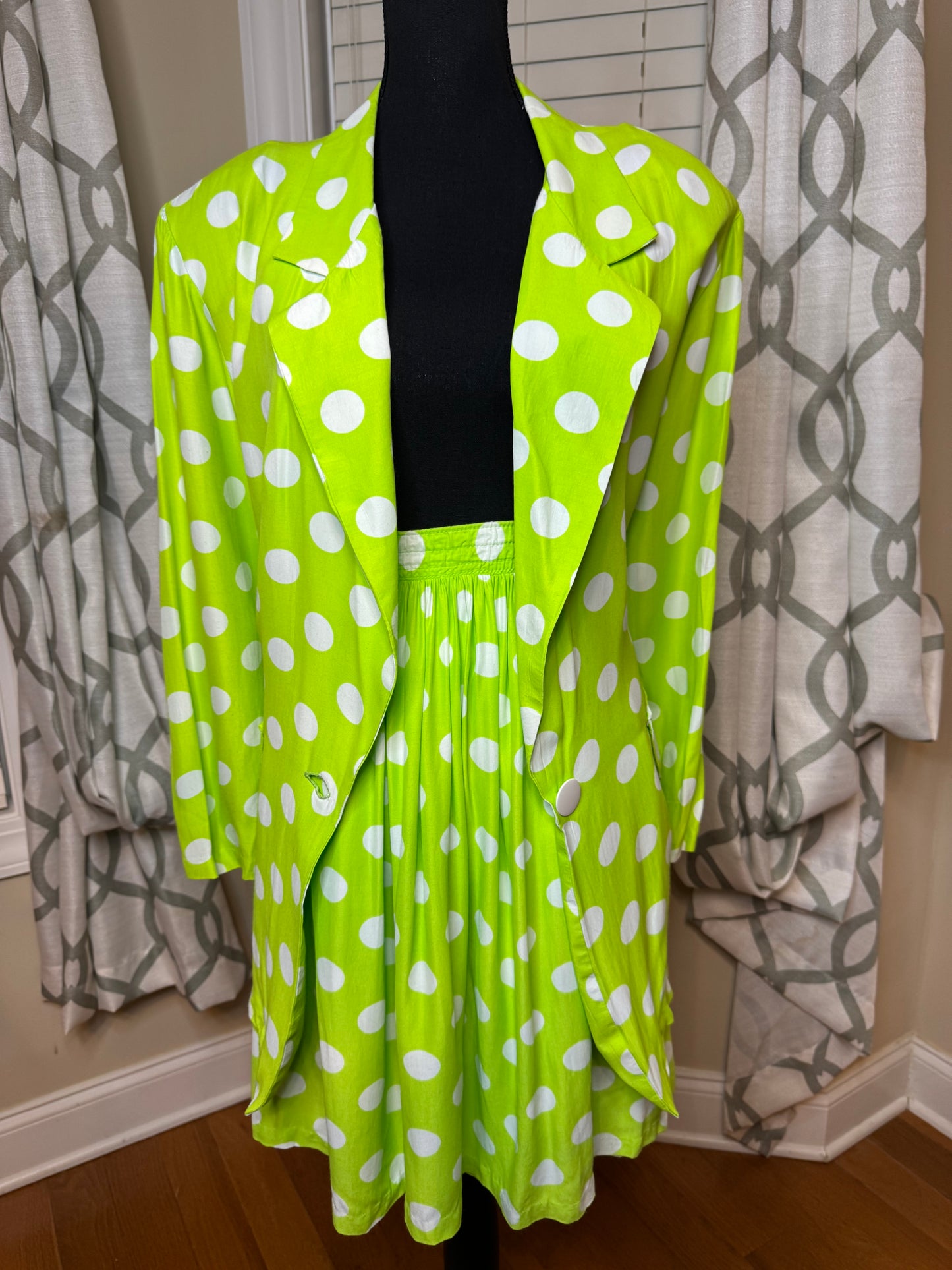 Vintage 2-Piece Polka Dot Skirt Set