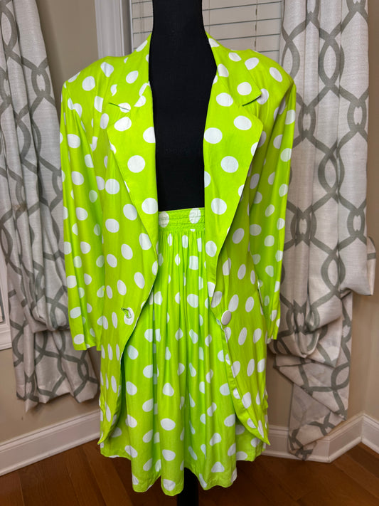 Vintage 2-Piece Polka Dot Skirt Set