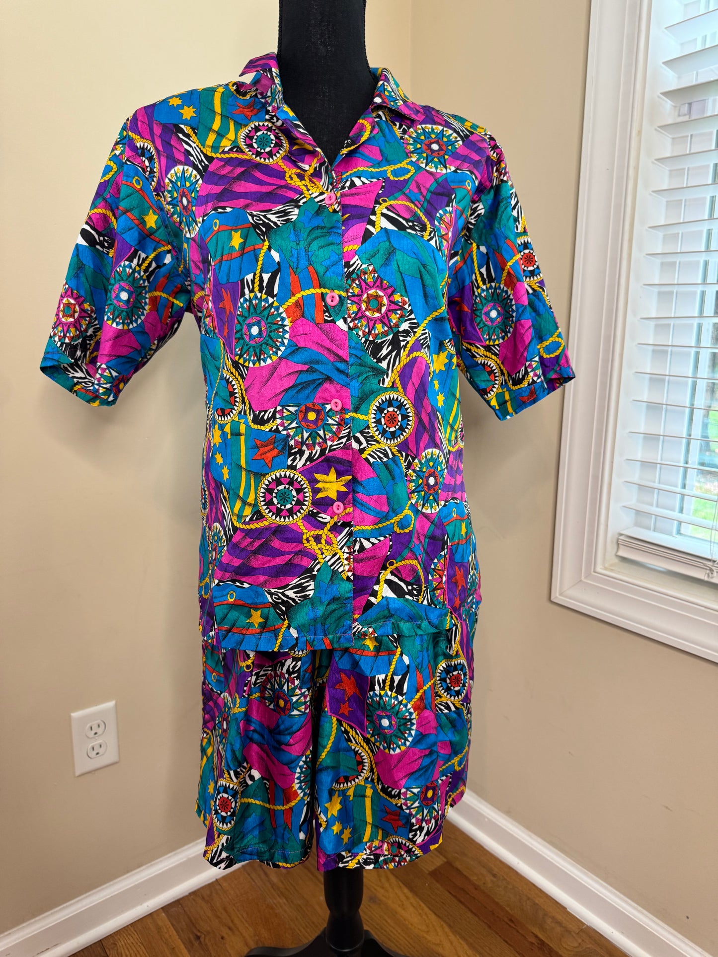 David Matthew 2-Piece Vtg Short Set