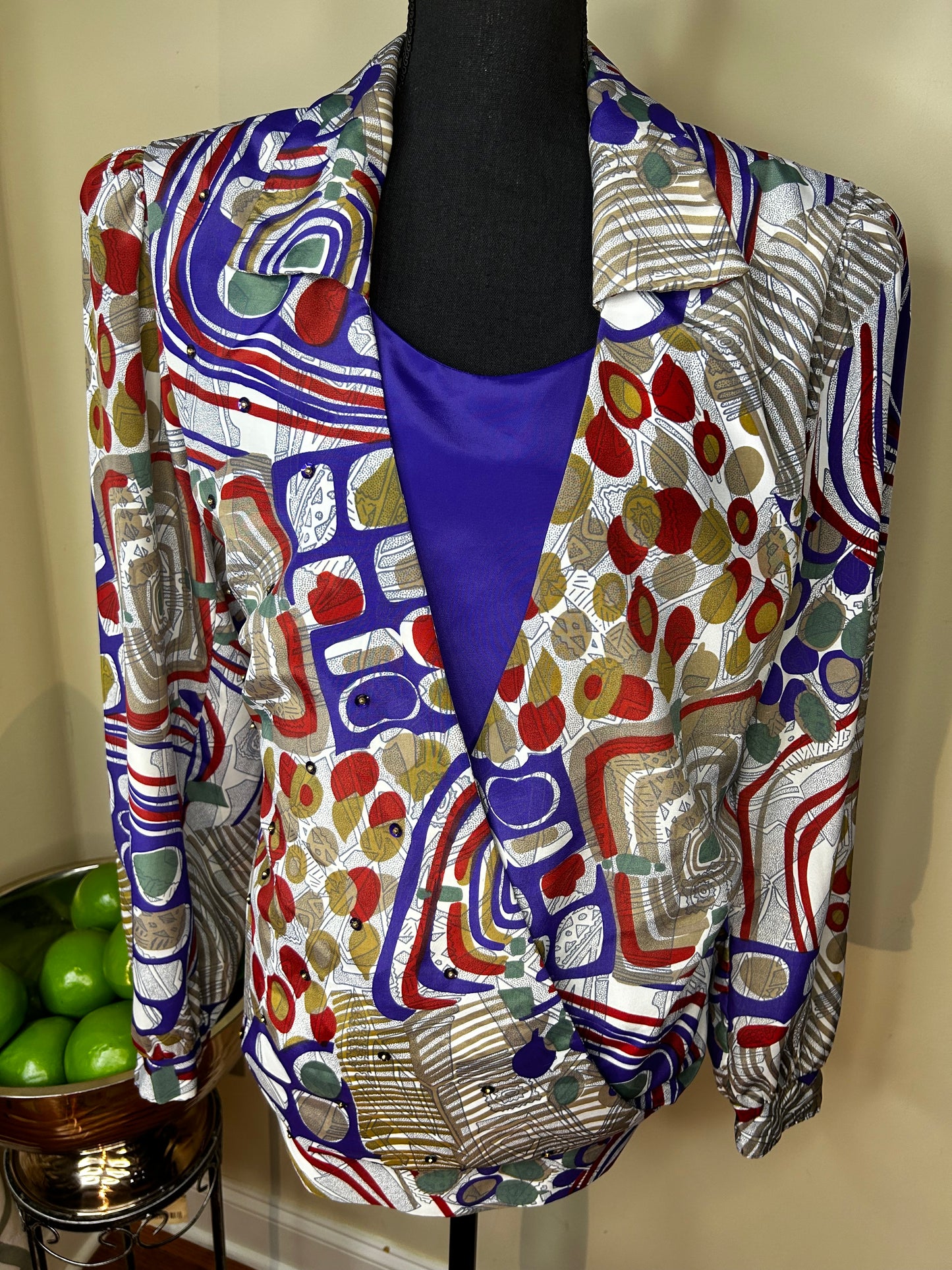 80s Jo Hanna York Blouse with Sequin Accents