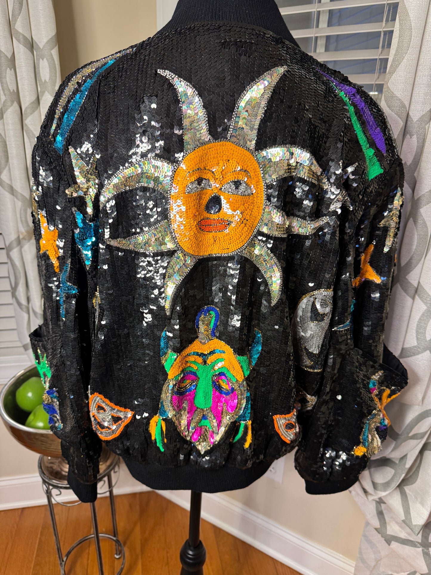 Vtg Sequin Bomber