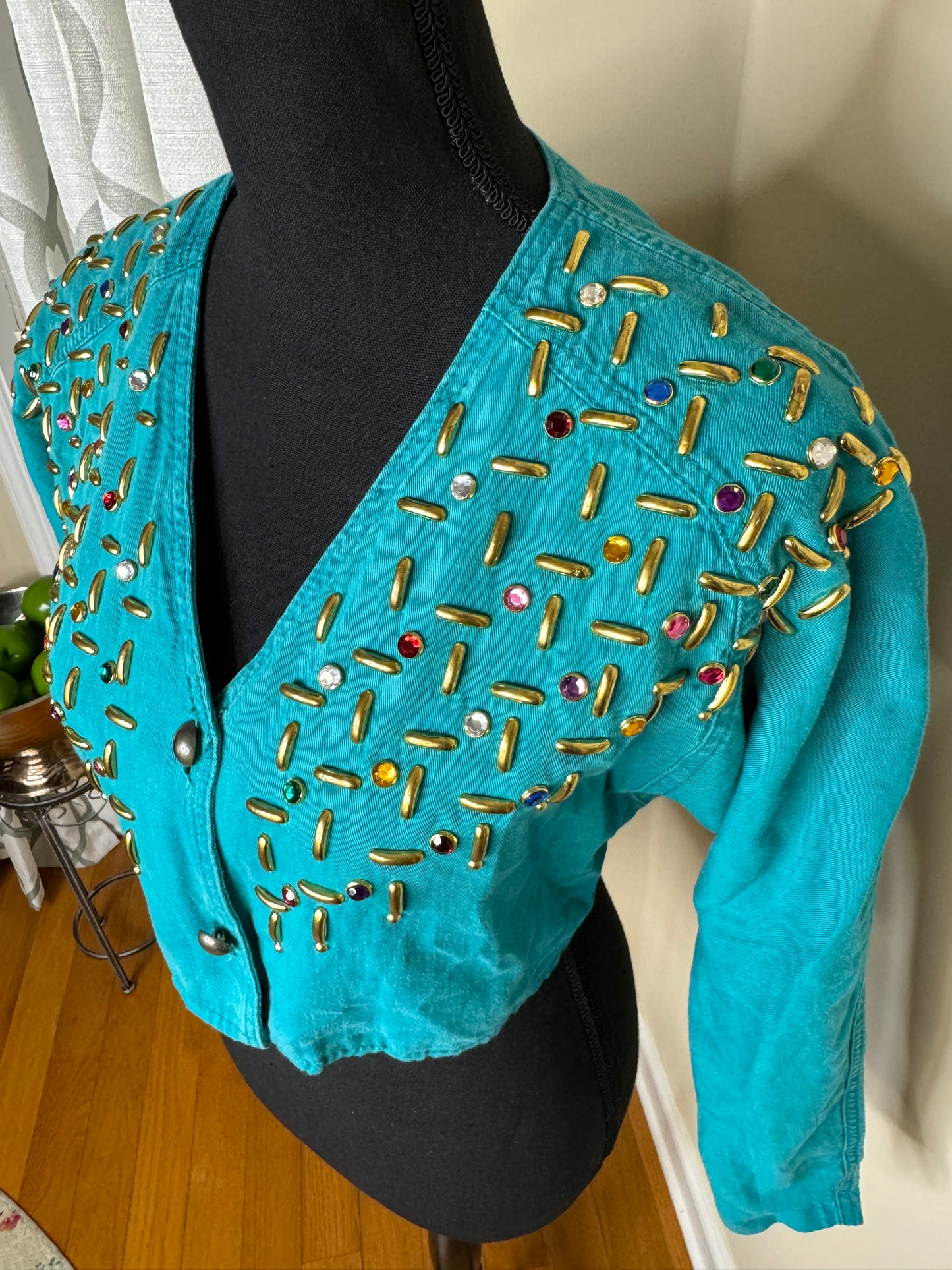 Bingo! Bingo! Vintage Bejeweled Cropped Jacket