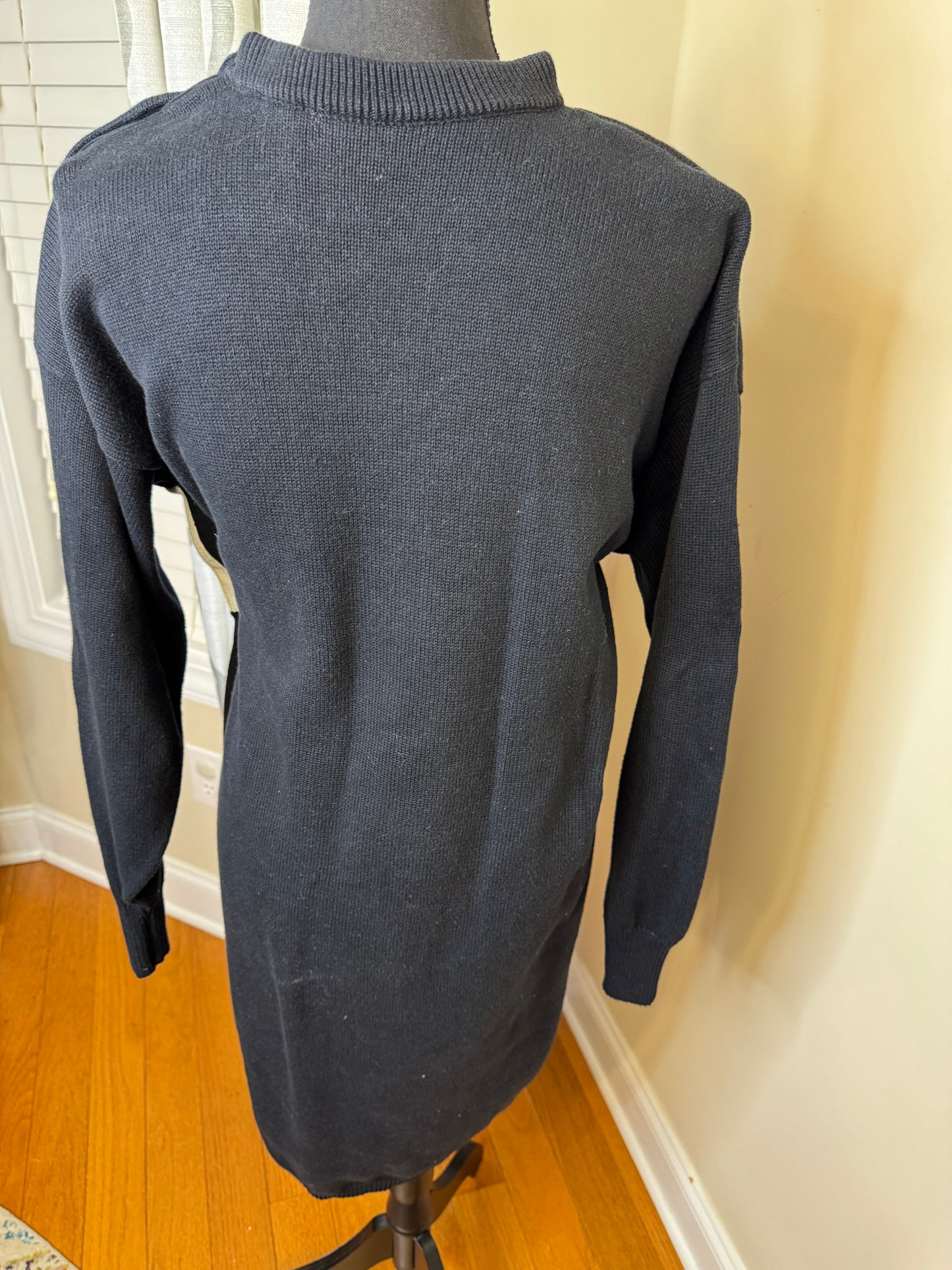 Vtg 80s Leslie Fay Polka Dot Sweater Dress