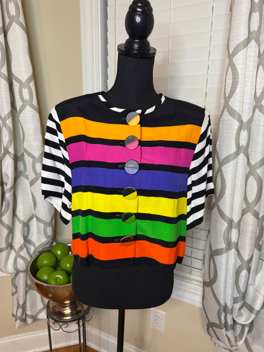 Platinum by Dorothy Multicolor Cropped Blazer