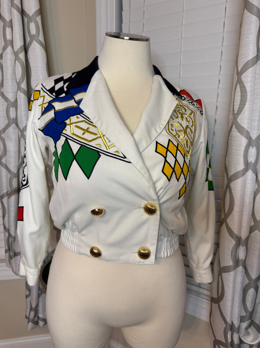 Vtg Capriccio Embroidered Bomber