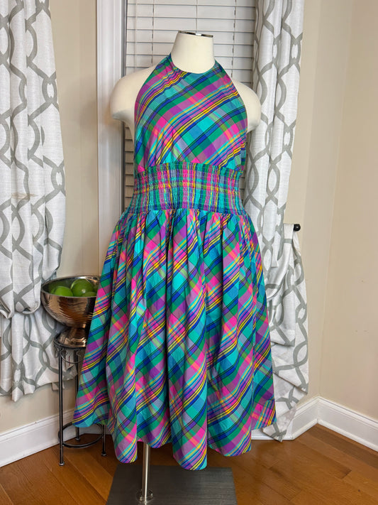 Plaid Halter Dress