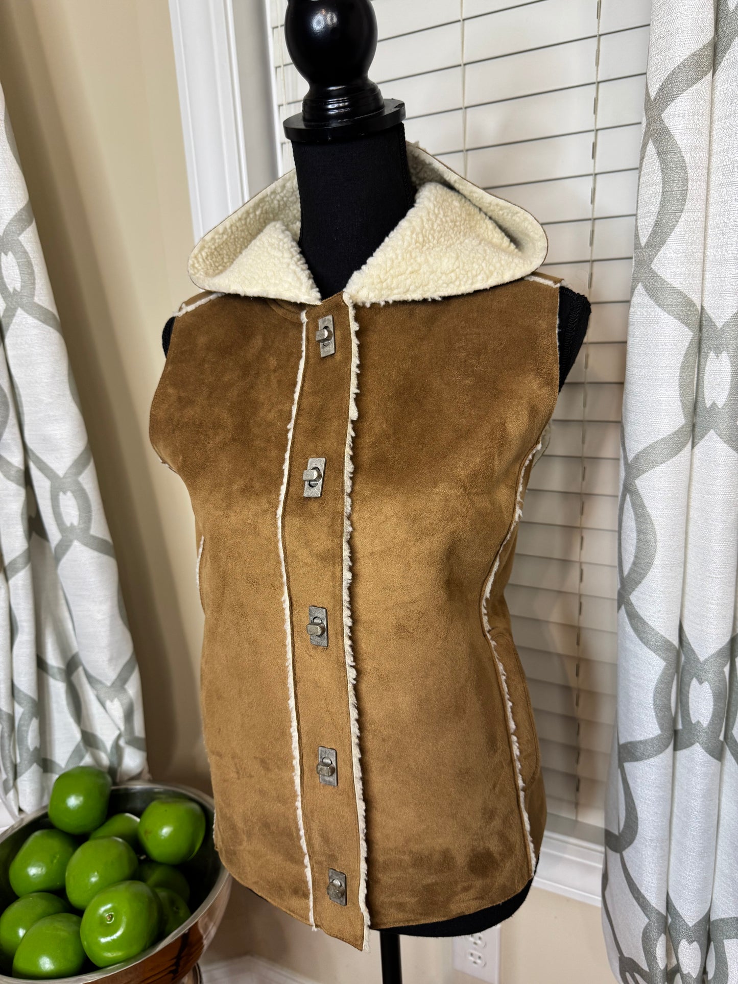 Jones New York Hooded Suede Vest