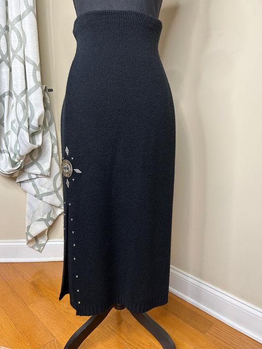 Vintage Bejeweled and Studded Sweater Skirt