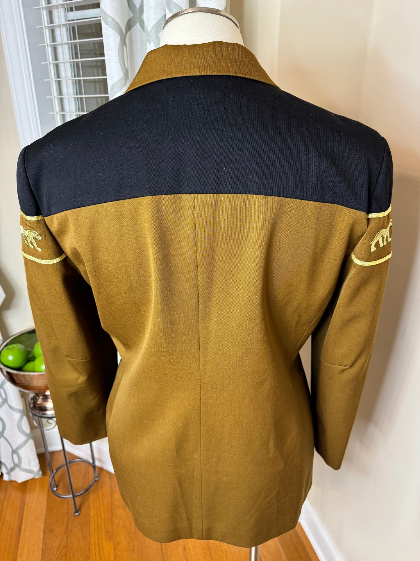 Bloomingdales Plus Size Blazer with Gold Lioness Embroidery