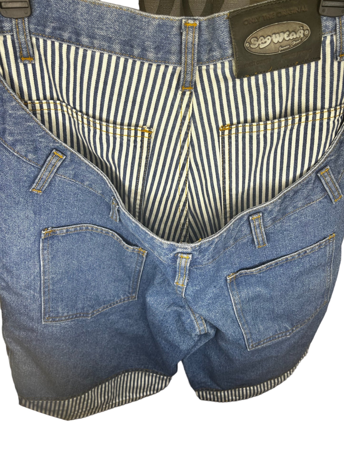 Sagwear Vintage Denim Striped Shorts