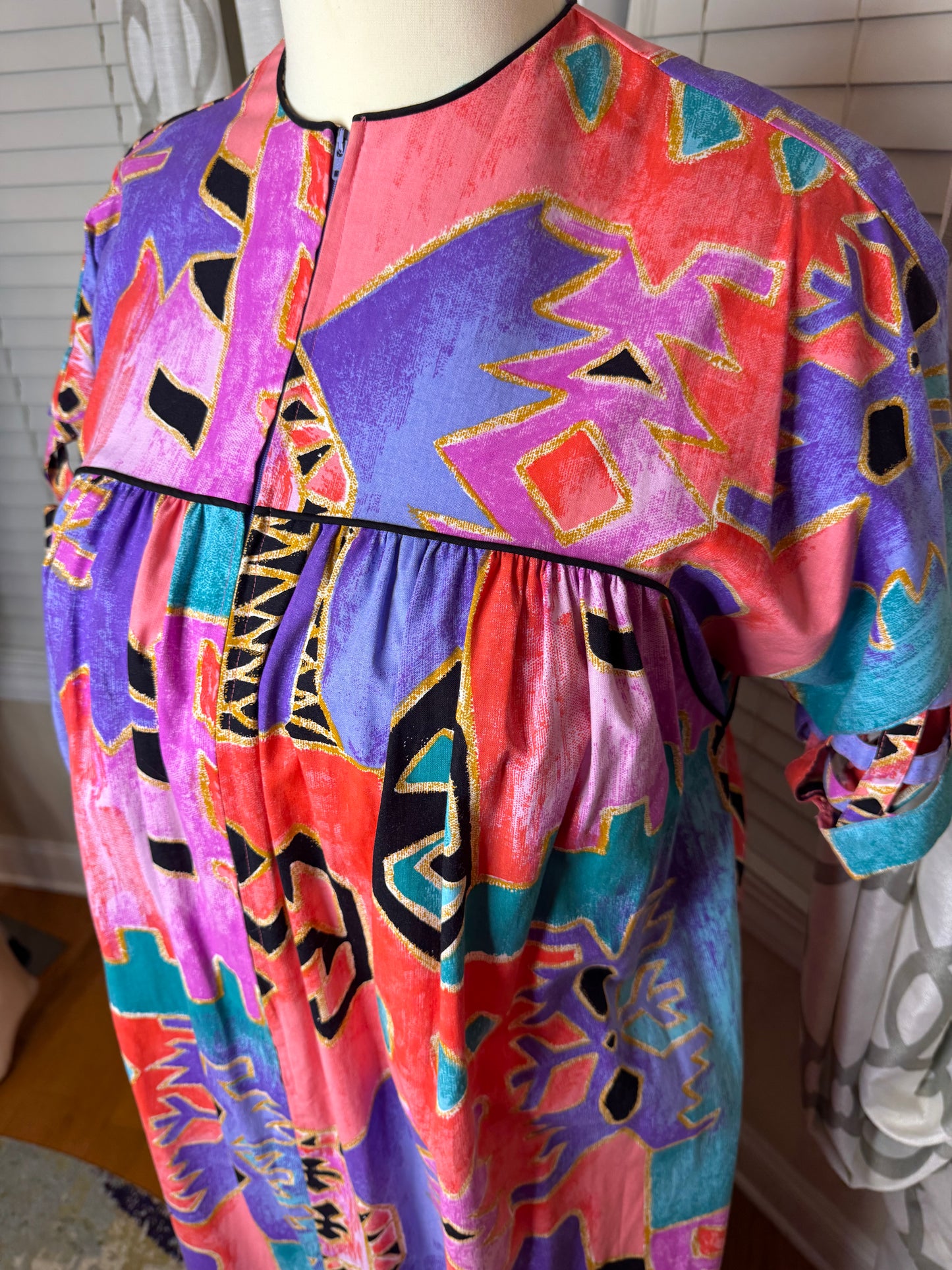 Vintage David Brown of California Abstract Print Kaftan