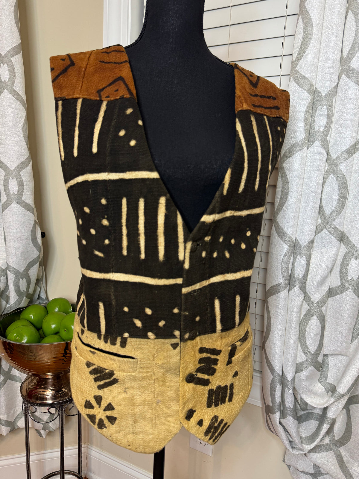 Mudcloth Vest with Pockets