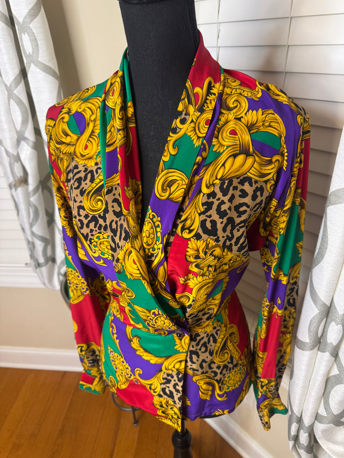 Vintage Dana Buchman 80s Peplum Style Blouse