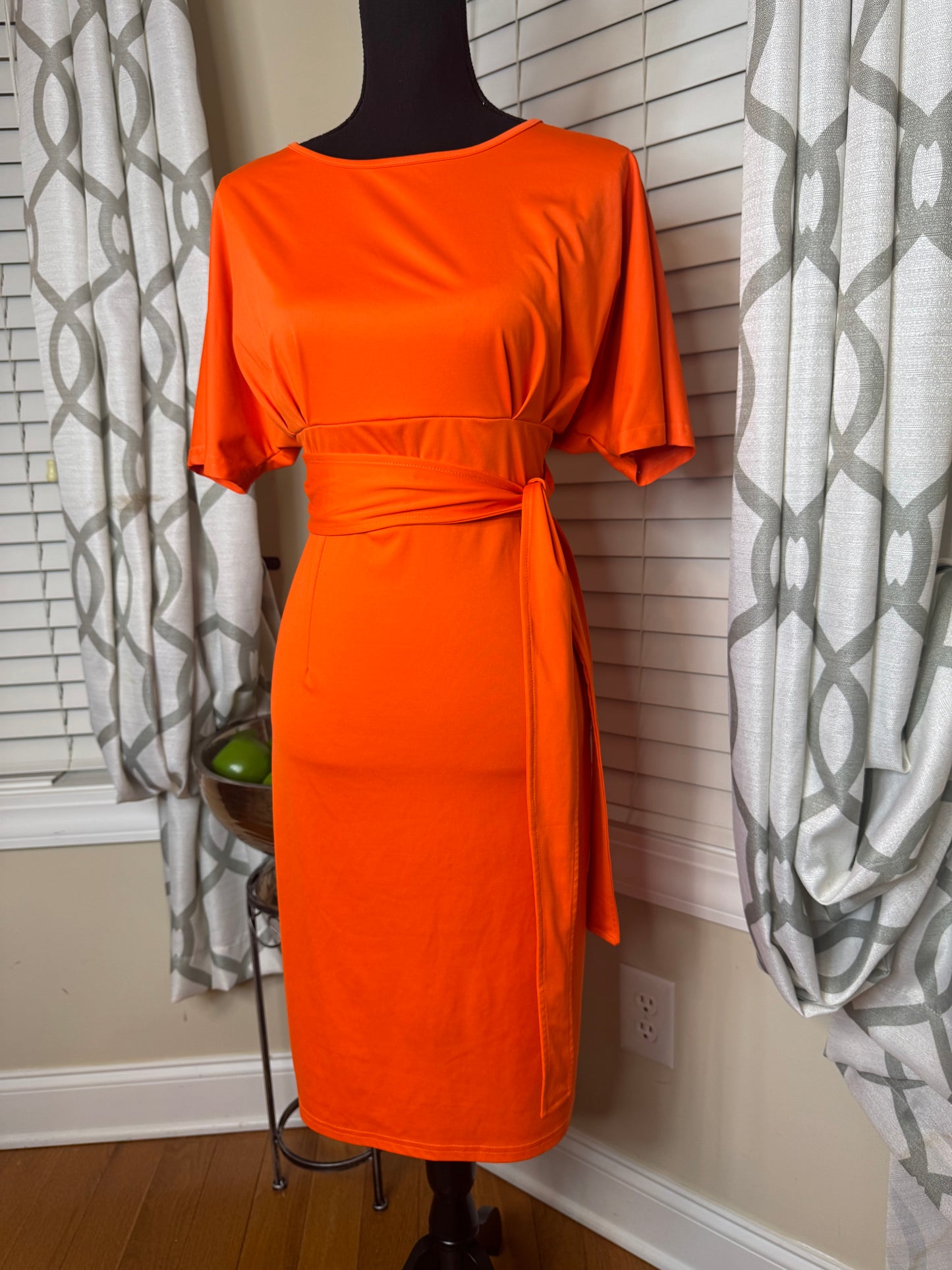 Vibrant Colored Modern Dress with Belt