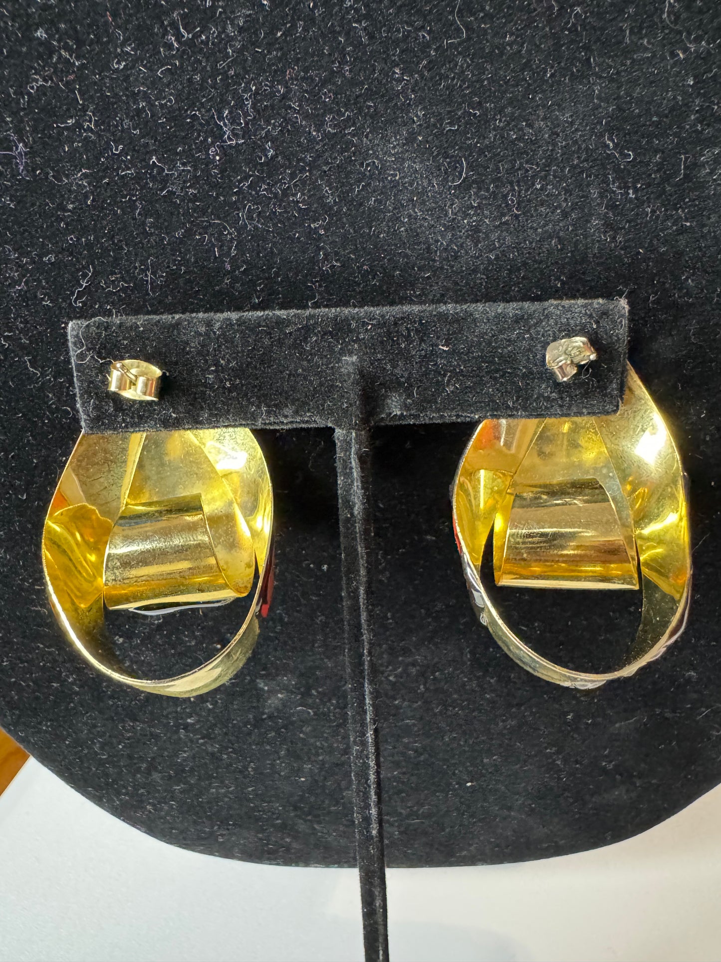 Vtg Abstract Pierced Multicolor Earrings