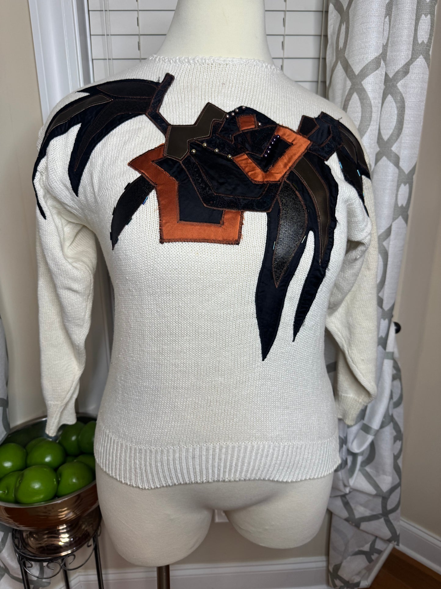 Hanna Lee Embroidered and Beaded Sweater