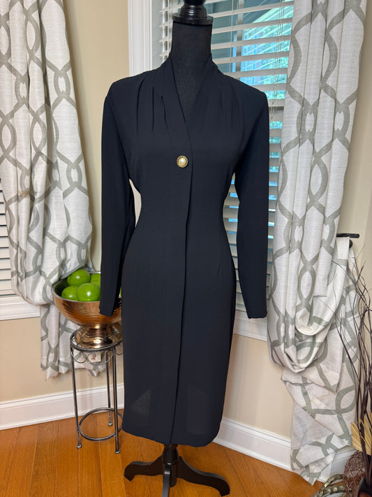MS CHAUS Vintage Dress with Pearl Accent Button