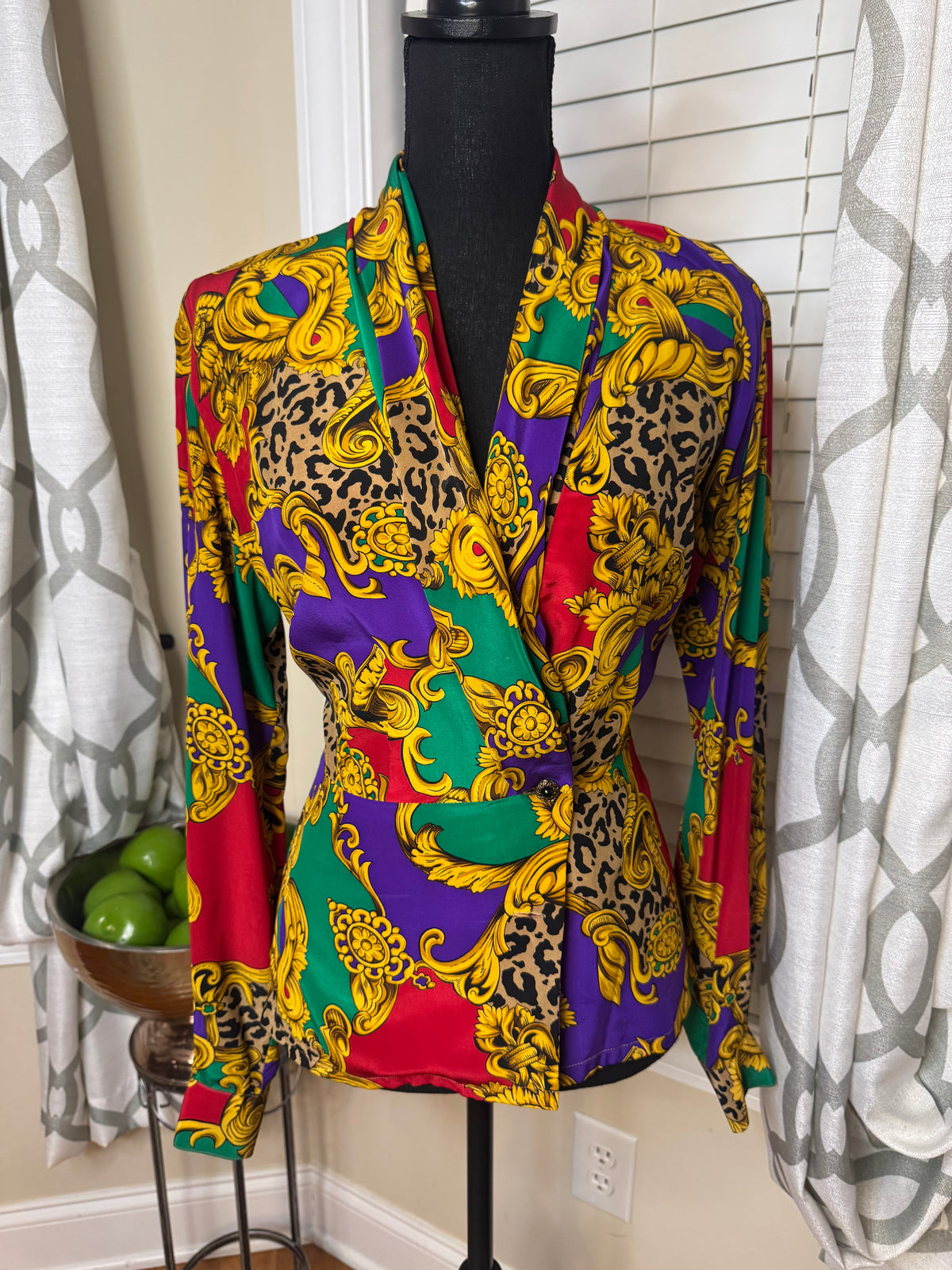 Vintage Dana Buchman 80s Peplum Style Blouse