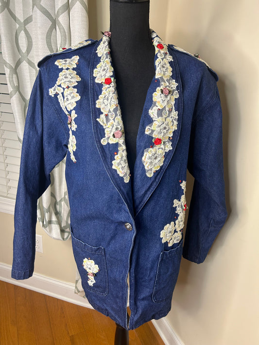 1990s Lacey Afternoon Vintage Denim Blazer