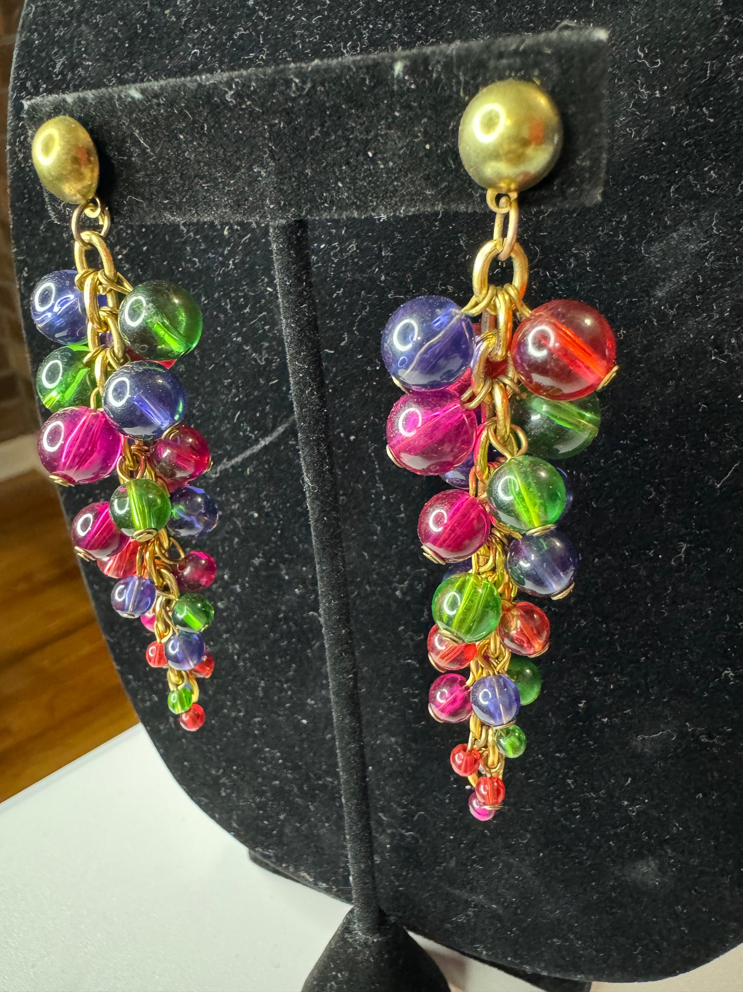 Vtg Dangle Colorful Earrings