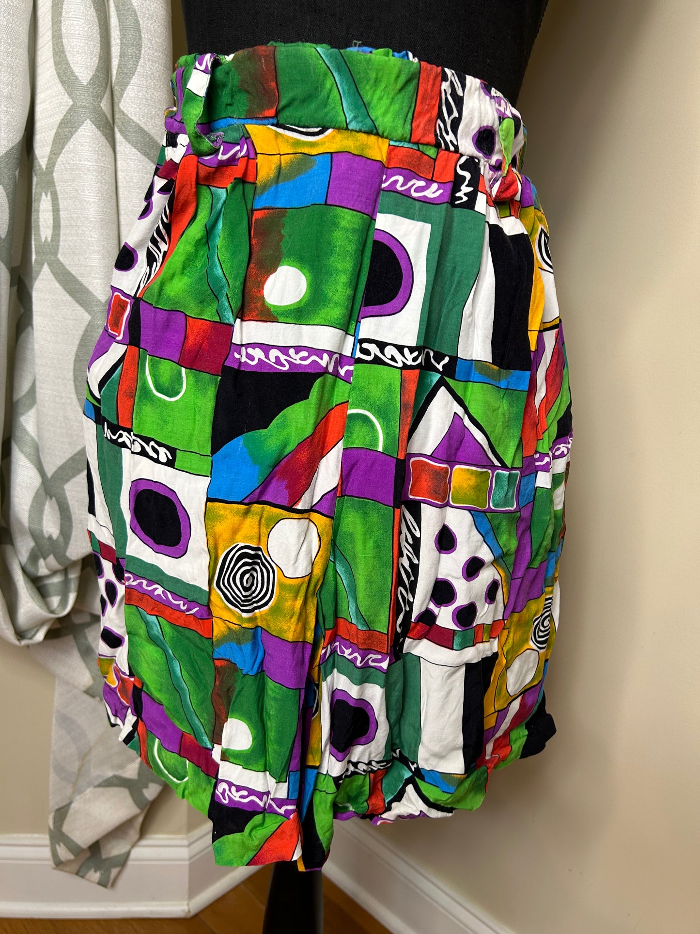 Vintage Abstract Print Shorts