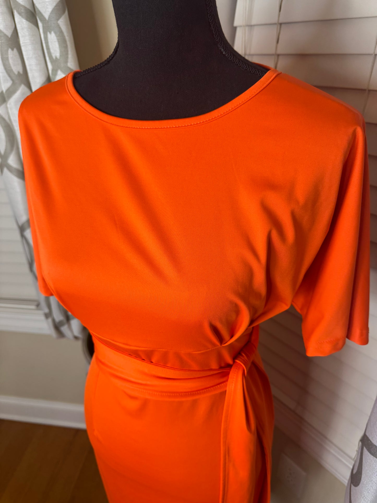 Vibrant Colored Modern Dress with Belt