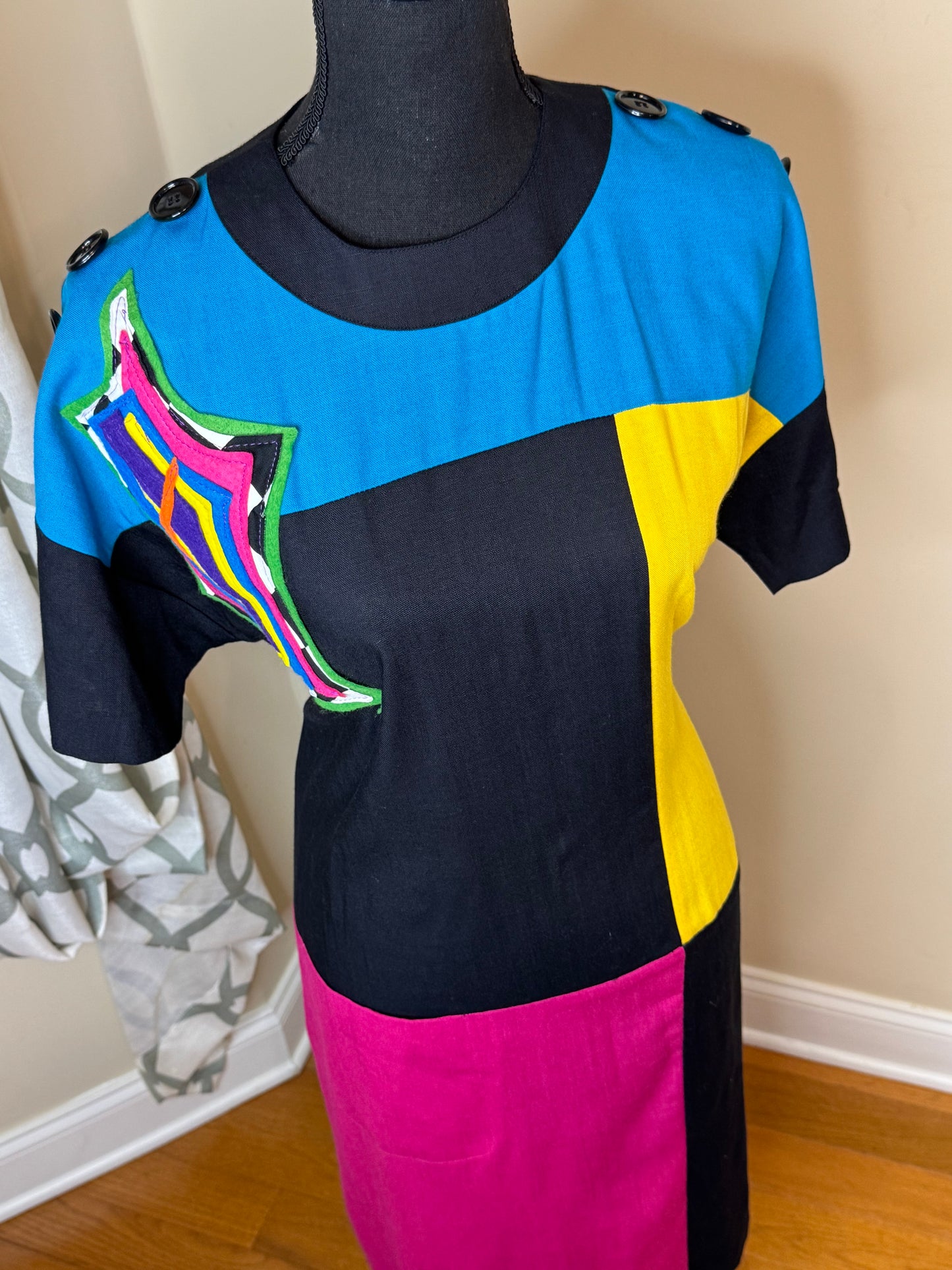 Vintage Leslie Fay Colorblock Dress