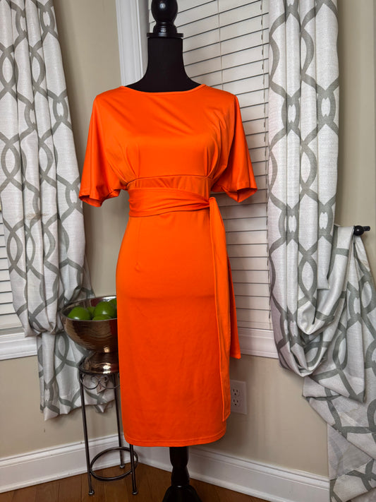 Vibrant Colored Modern Dress with Belt