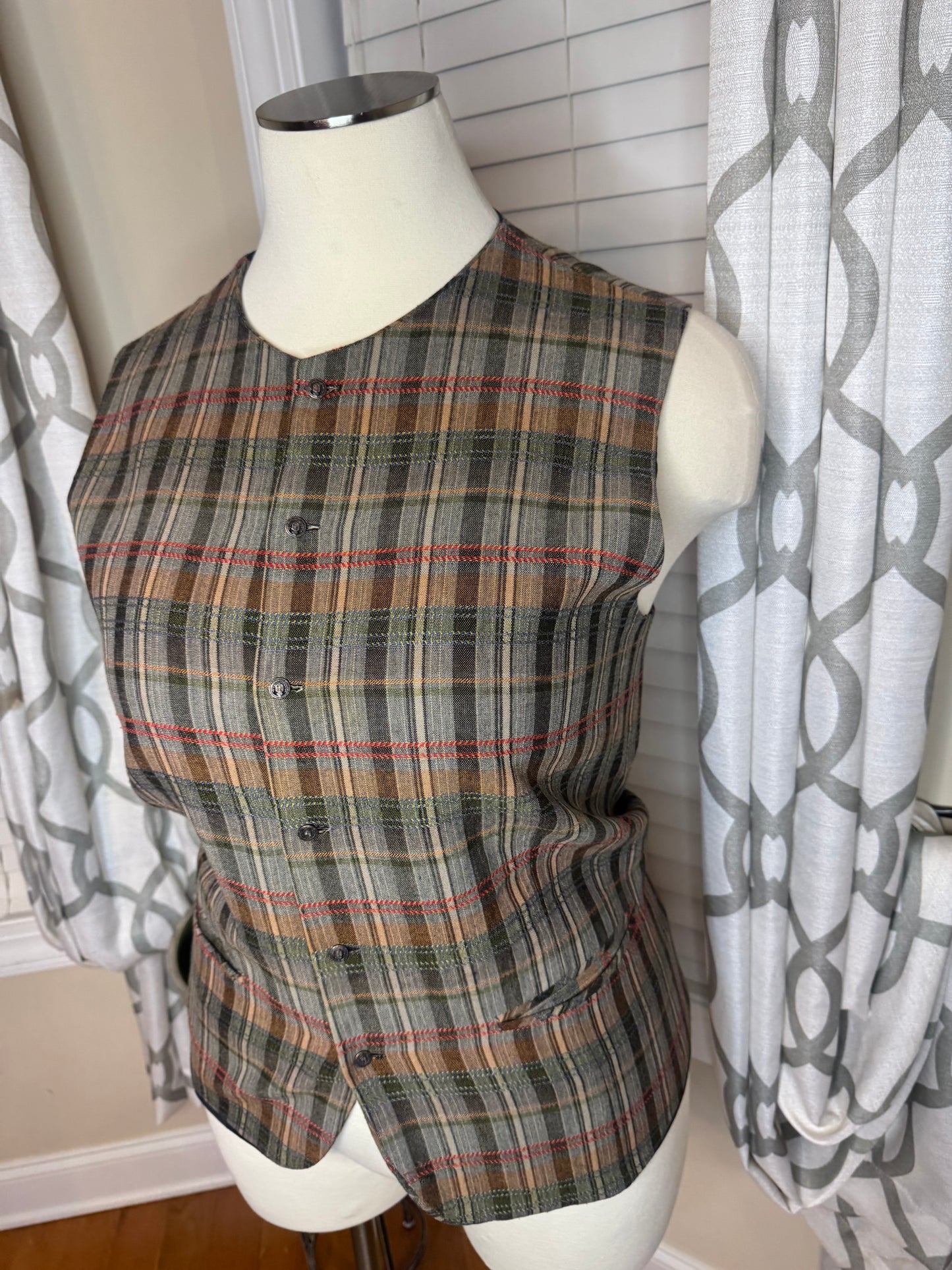 Plaid Handmade Vintage Vest