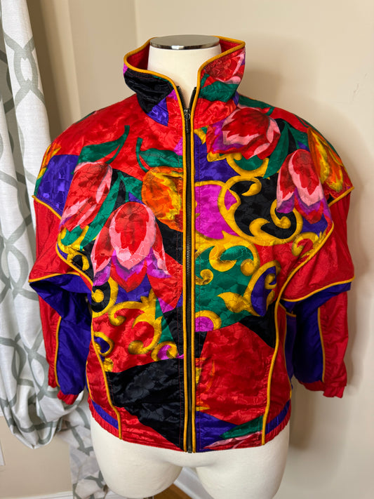 Vintage Abstract Print East West Bomber