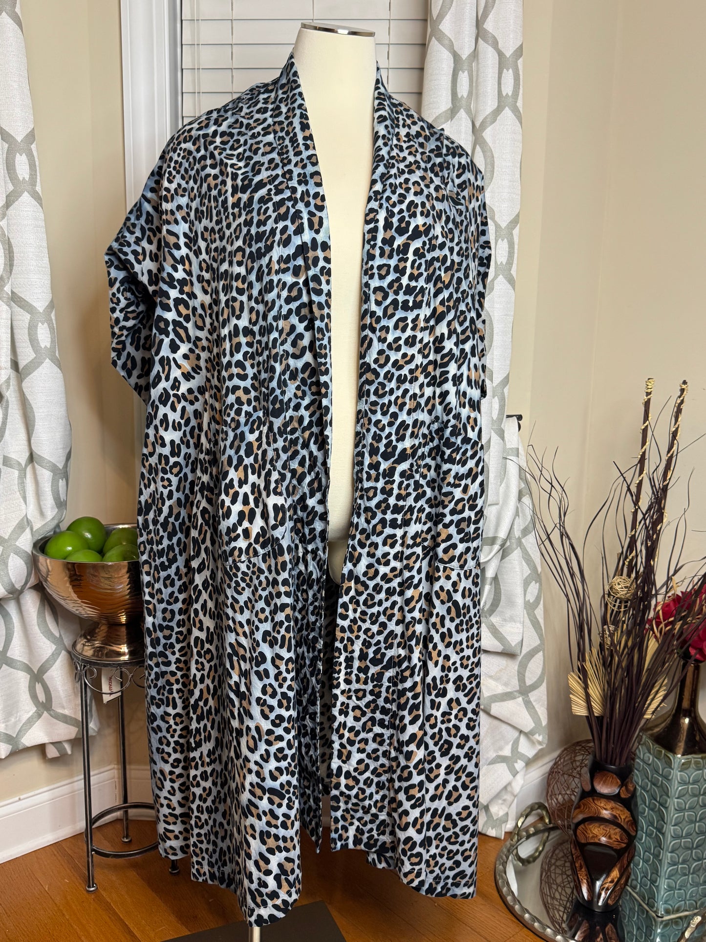 Norma Kamali Animal Print Open Duster