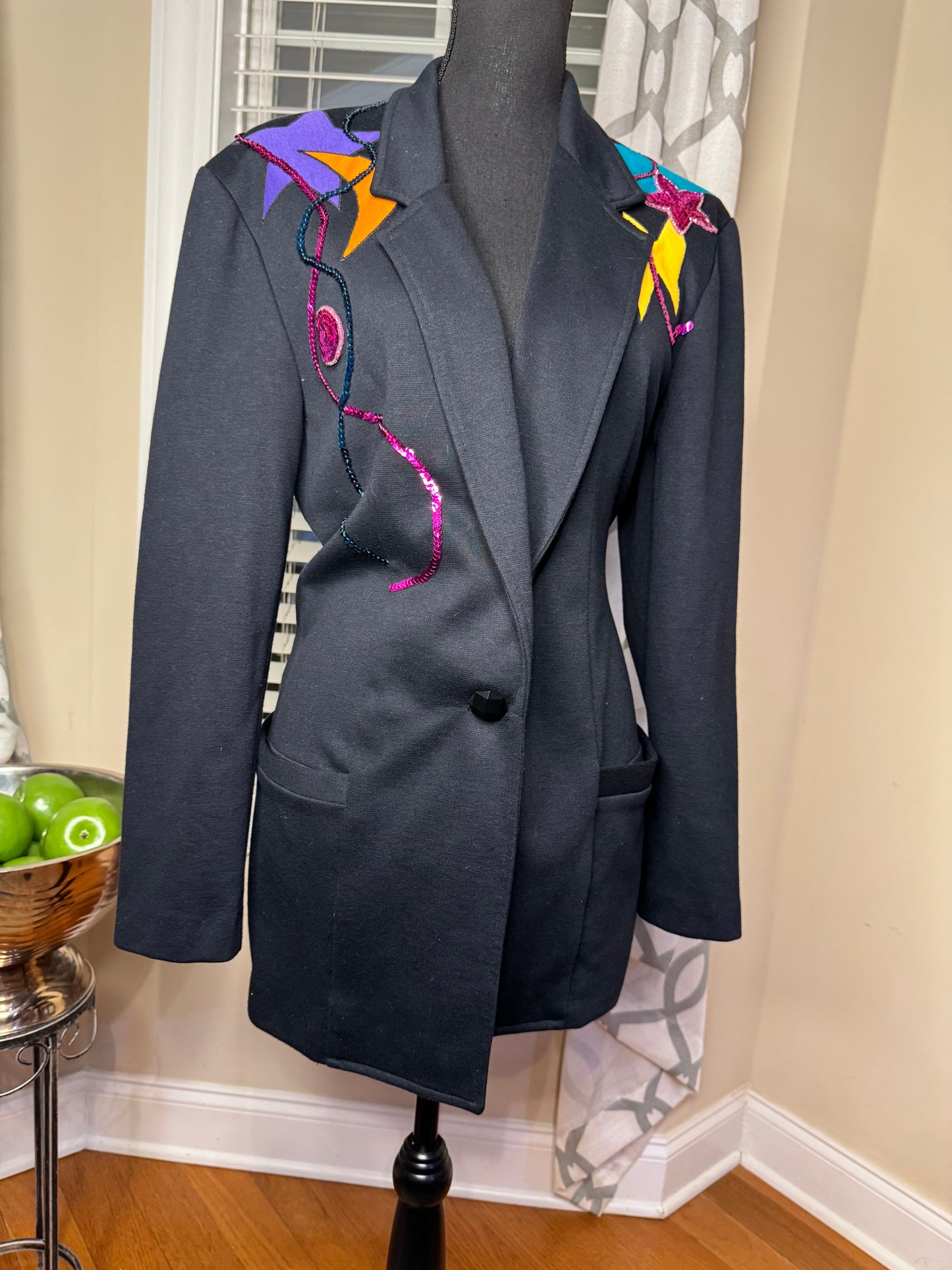Vtg Sequin Adourned Blazer