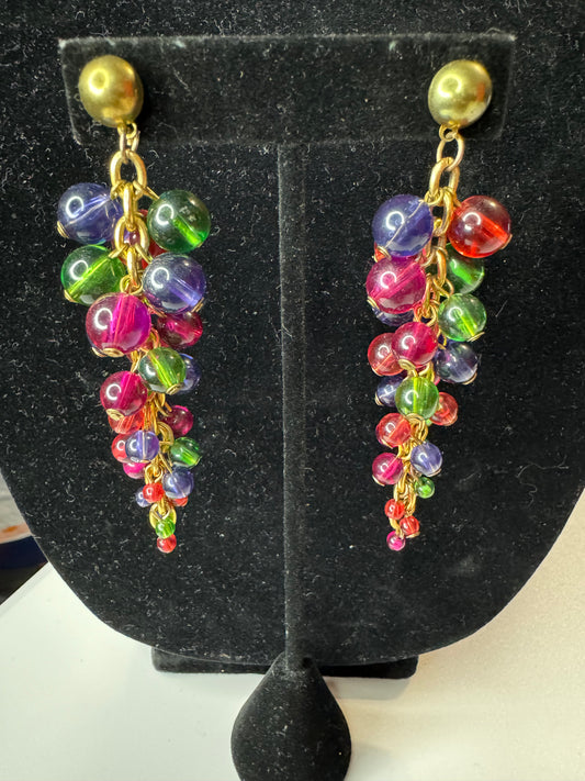 Vtg Dangle Colorful Earrings
