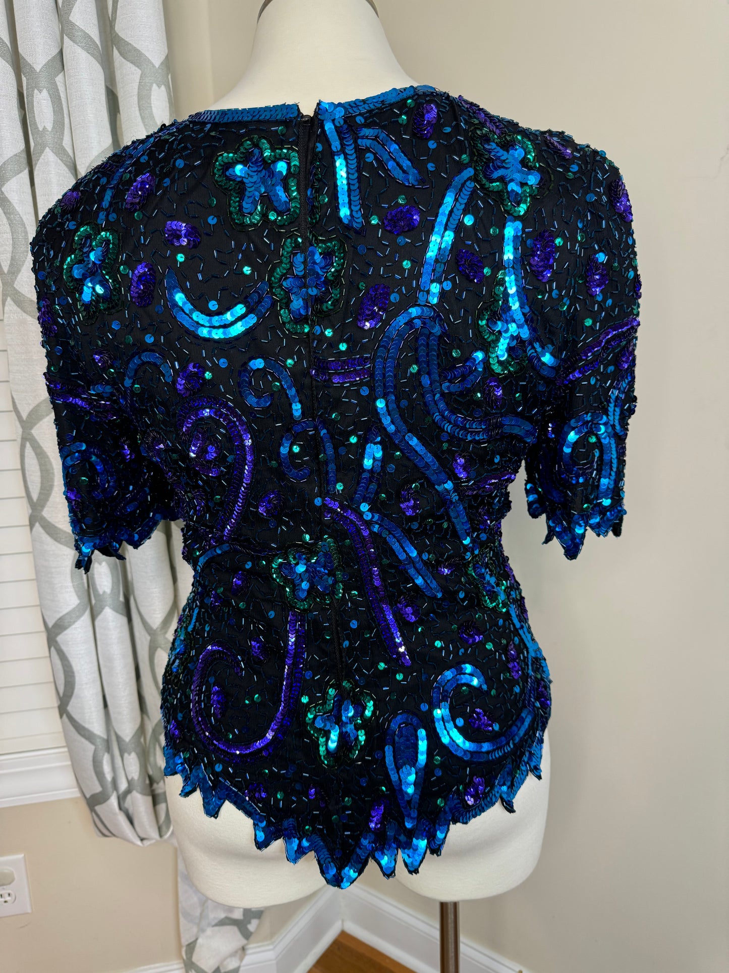 Laurence Kazar Vintage Sequin Blouse